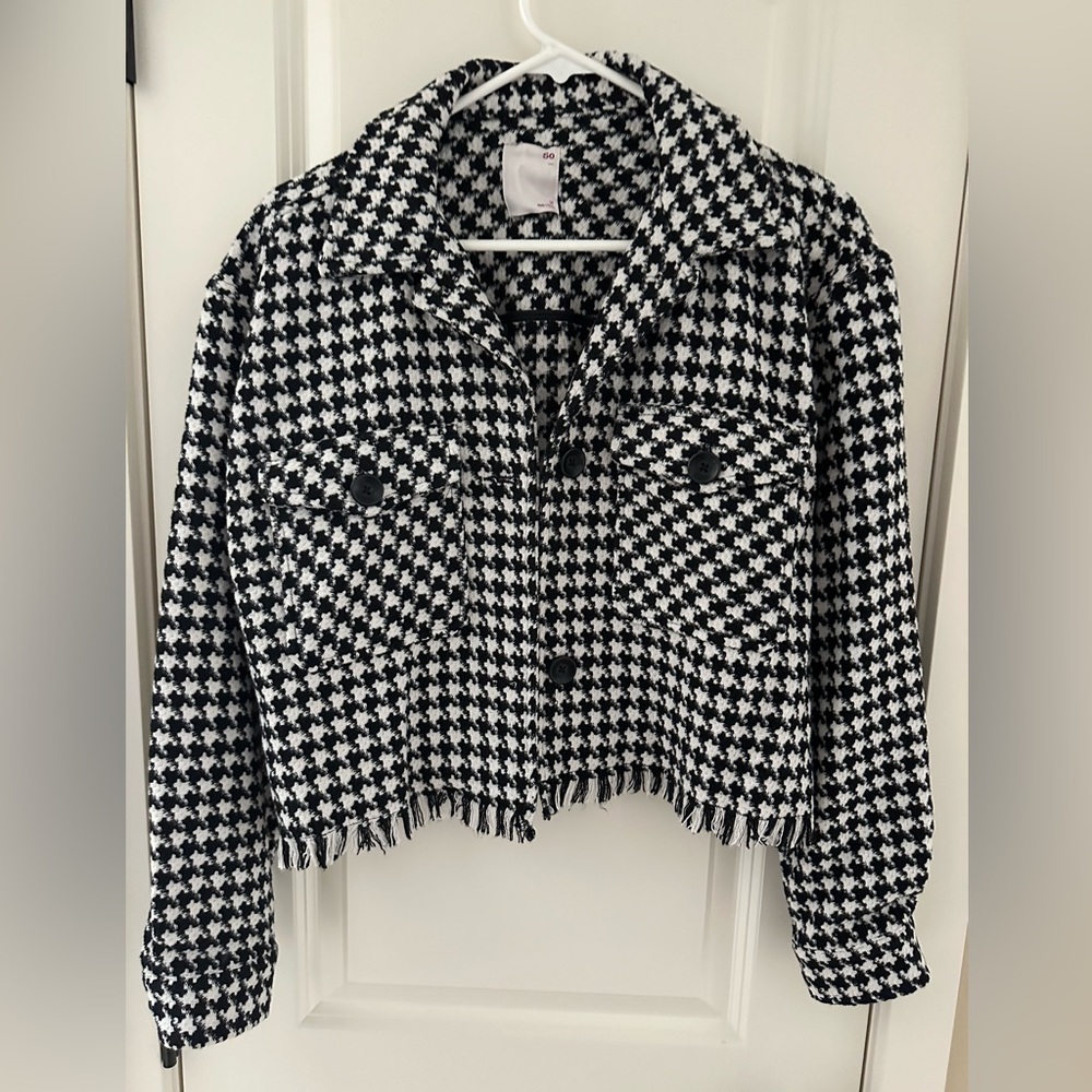 Houndstooth Cropped Jacket
